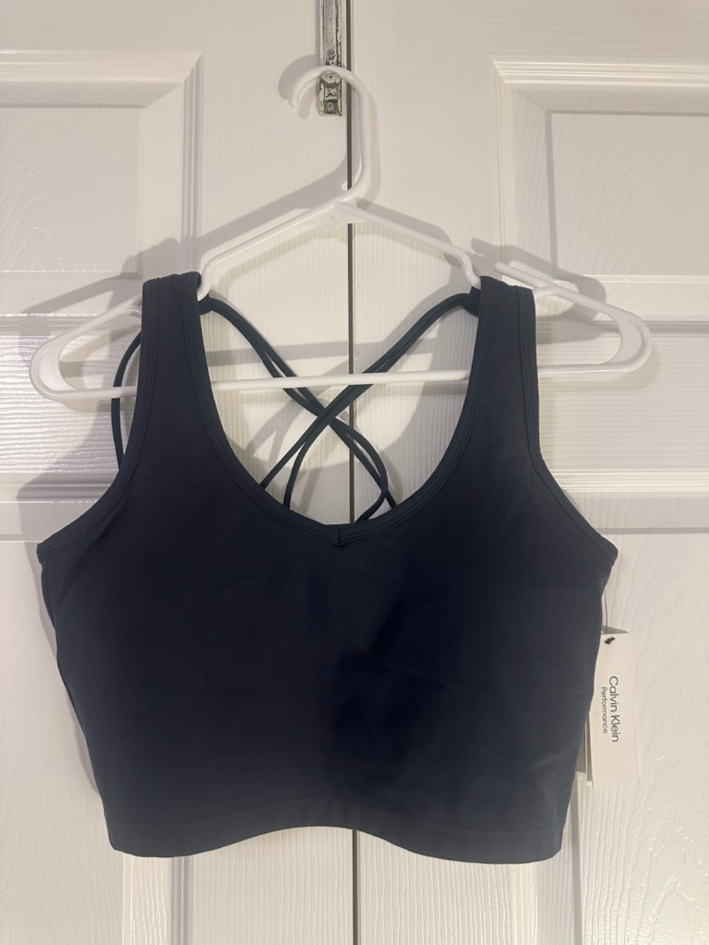 Calvin Klein Black Crossback Sports Bra